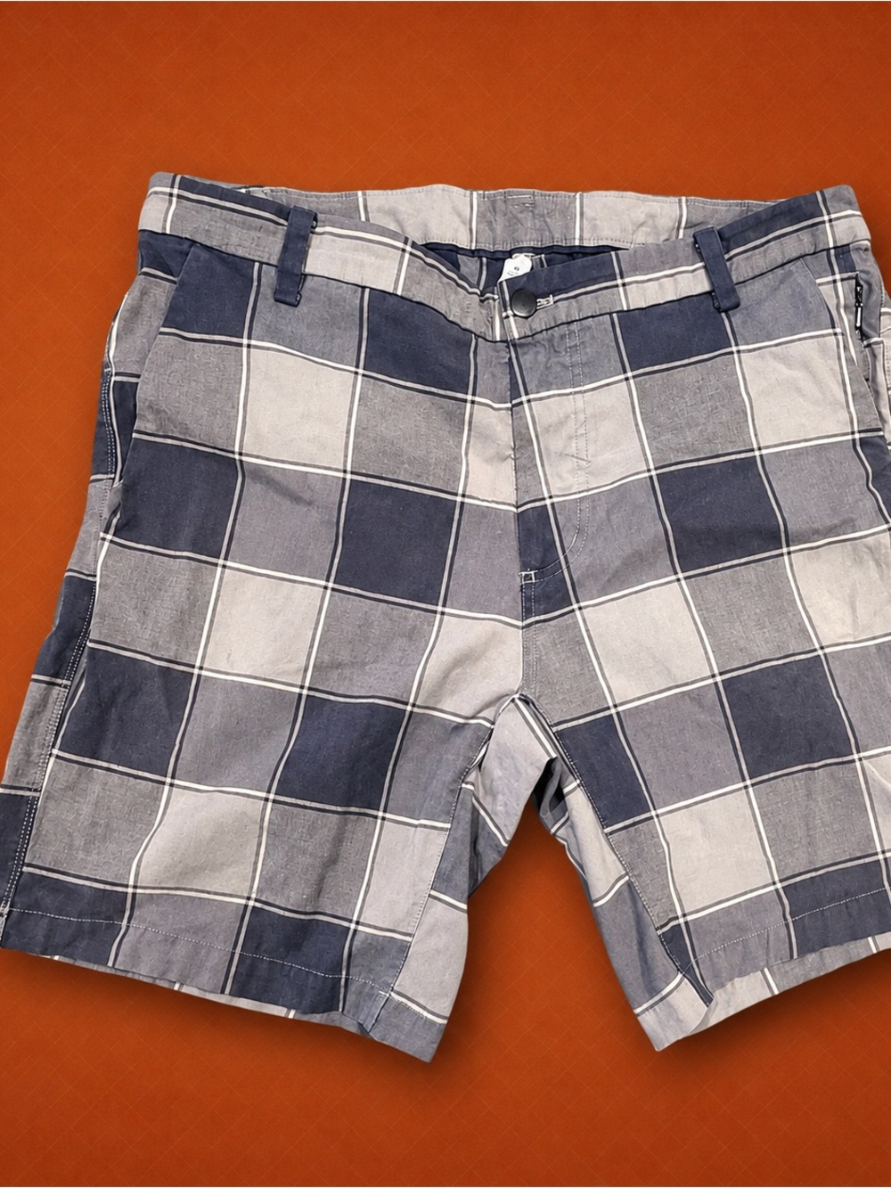 lululemon Kahuna 2.0 Men’s 38 Blue Gray Plaid Golf Chino Shorts 10”